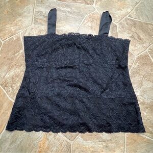 Coldwater Creek Sz L Tank Y 2K Style Floral Lace Square Neck Cami Lined Boho